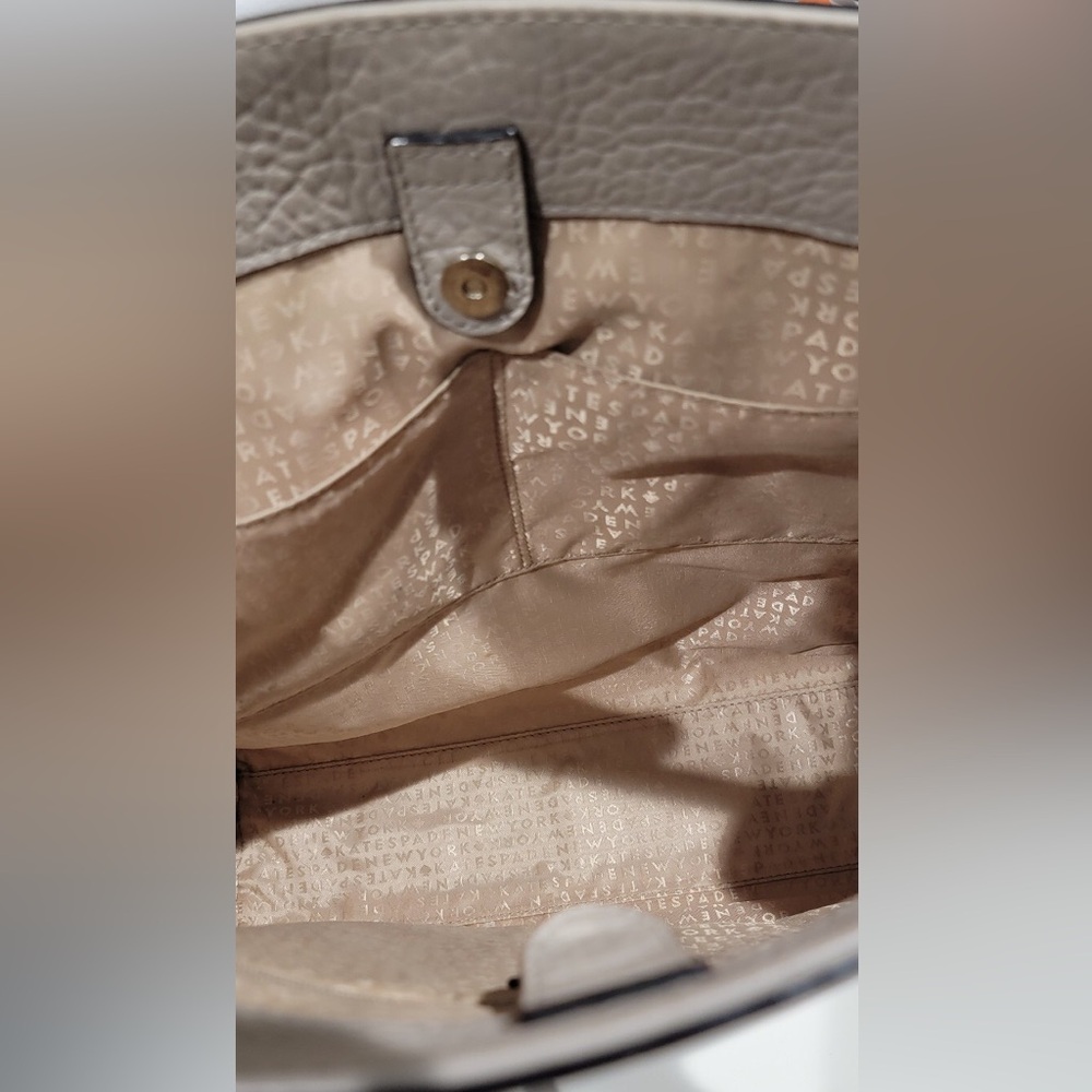 Kate Spade Perri Lane Bubbles Beige Leather Tote - Picture 6 of 7